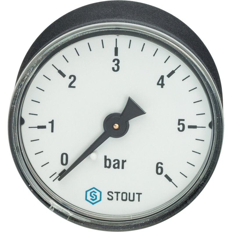 Манометр аксиальный 50 мм 1/4" 6 бар STOUT