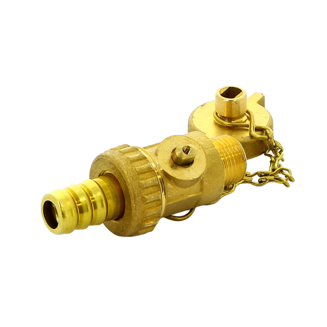 Кран шаровый ITAP со штуцером и заглушкой сливной 3/8"