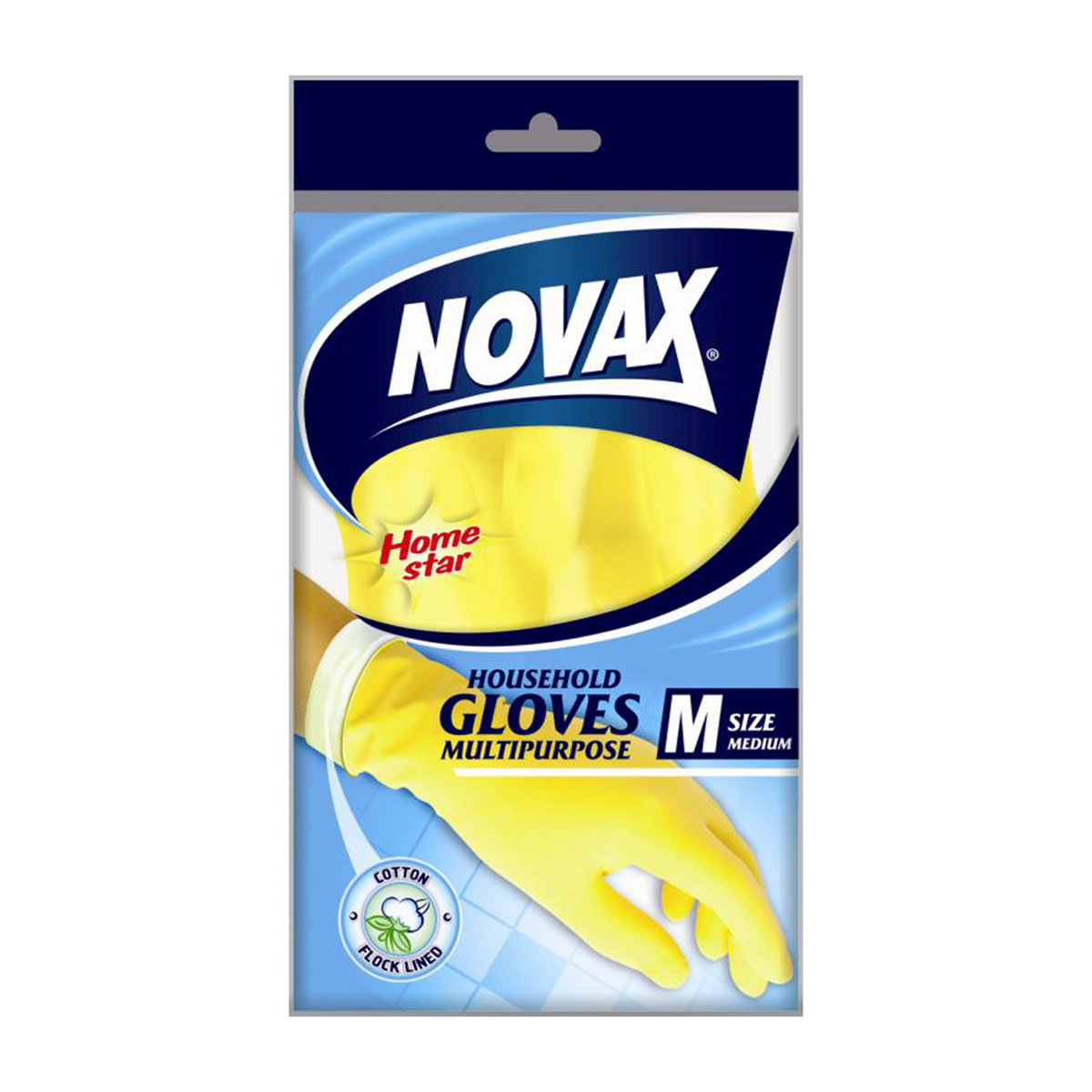 Перчатки резиновые латексные упрочненные размер m  (12/240) "novax"  3427 nv