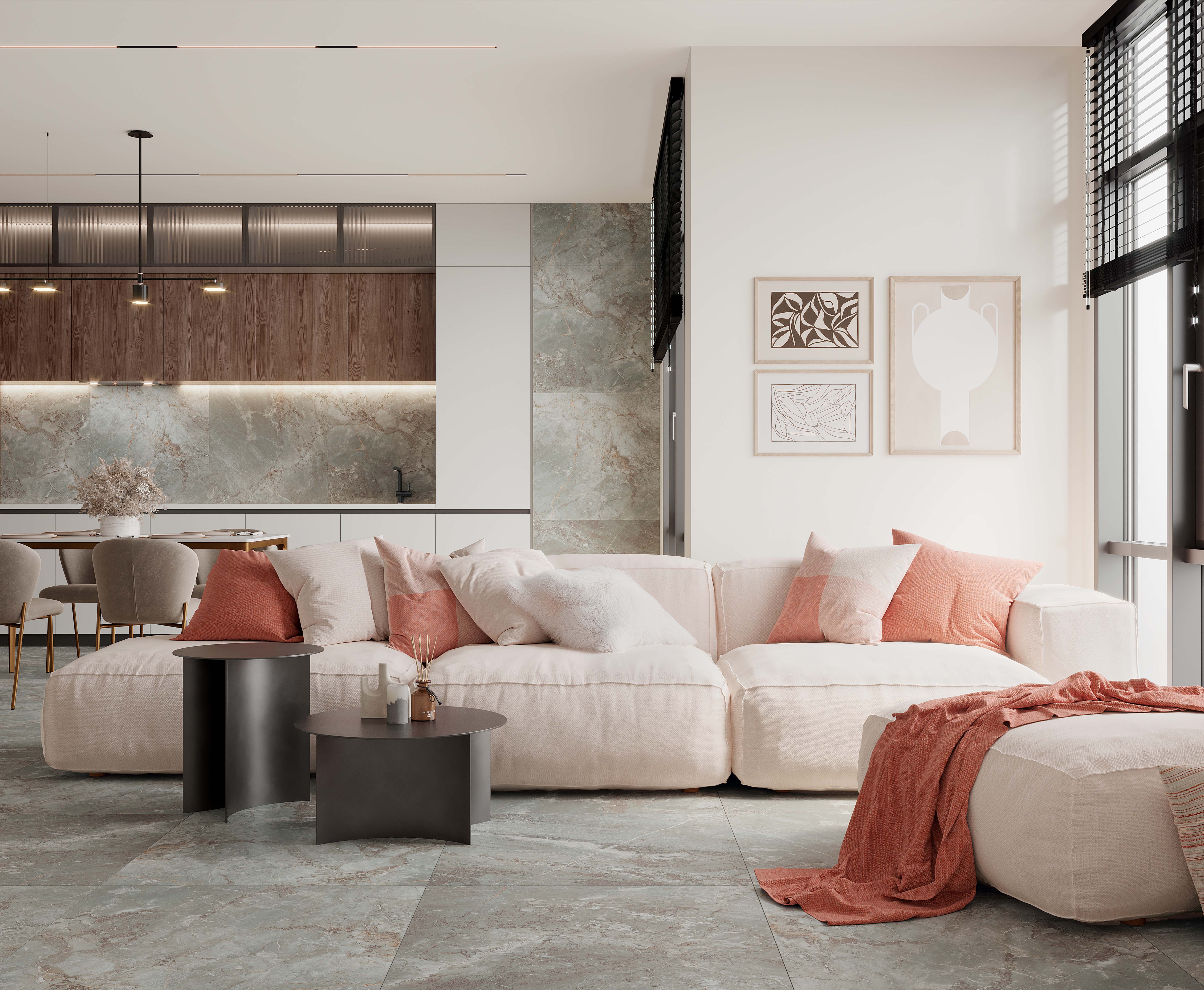 Gemini olive керамогранит карвинг 80x80