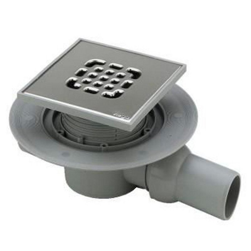 Трап 100 х100 VIEGA с гидрозатвором и горизонтальным отводом 50мм трап регул. по высоте, с фартуком