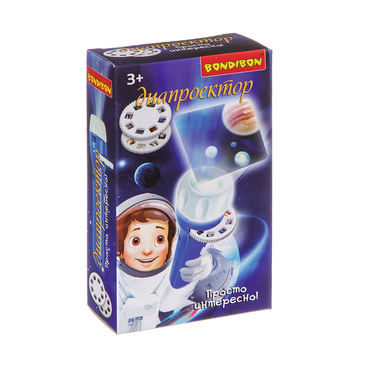 Диапроектор-фонарик, 3 диска со слайдами (космос) "bondibon" вв3198