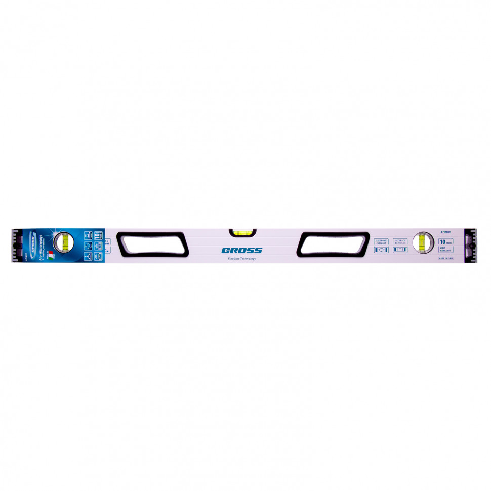 Уровень алюминиевый, 800 мм, усиленный, рукоятки, фрезерованный, 3 глазка, магнитный Gross (34371)