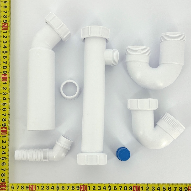 Сифон McALPINE трубный S-образный 1 1/2" х 40 мм без вып. с адапт для слива быт.тех., выход 40/50 мм