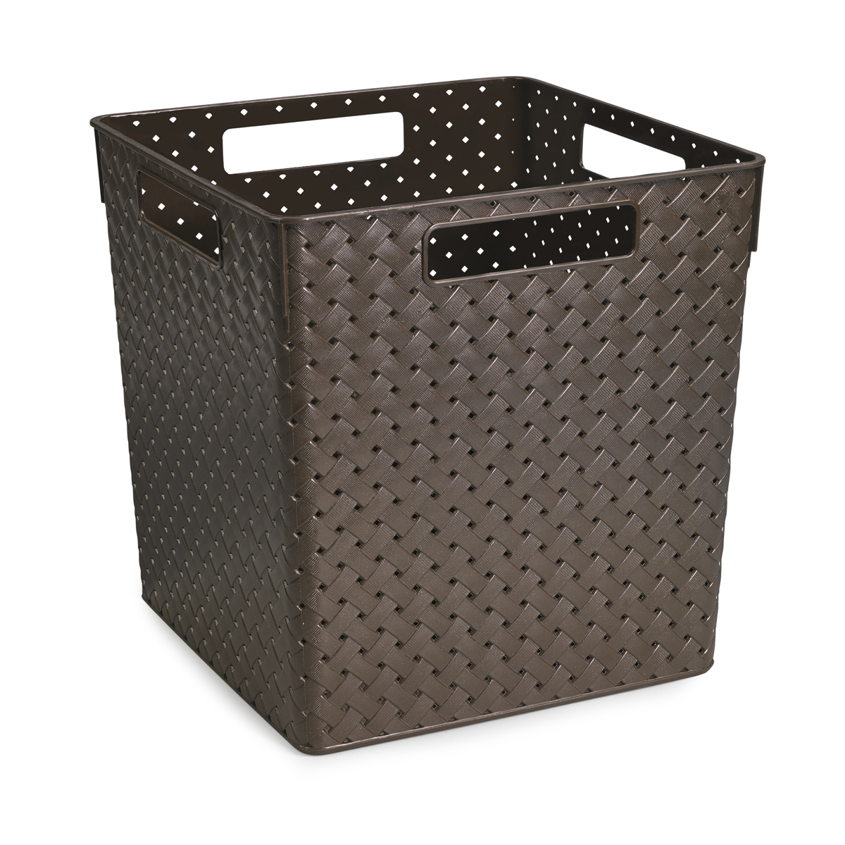 Корзина для хранения с крышкой "береста" 23 л  29,4*29,4*30,1 см (венге) (1/9) "виолет"