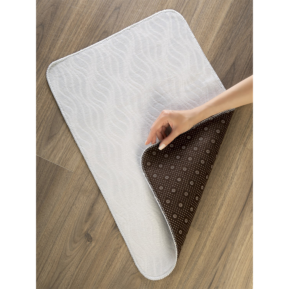 Коврик для ванной "волна" 70*45 см (флис) (1/80) "eg"