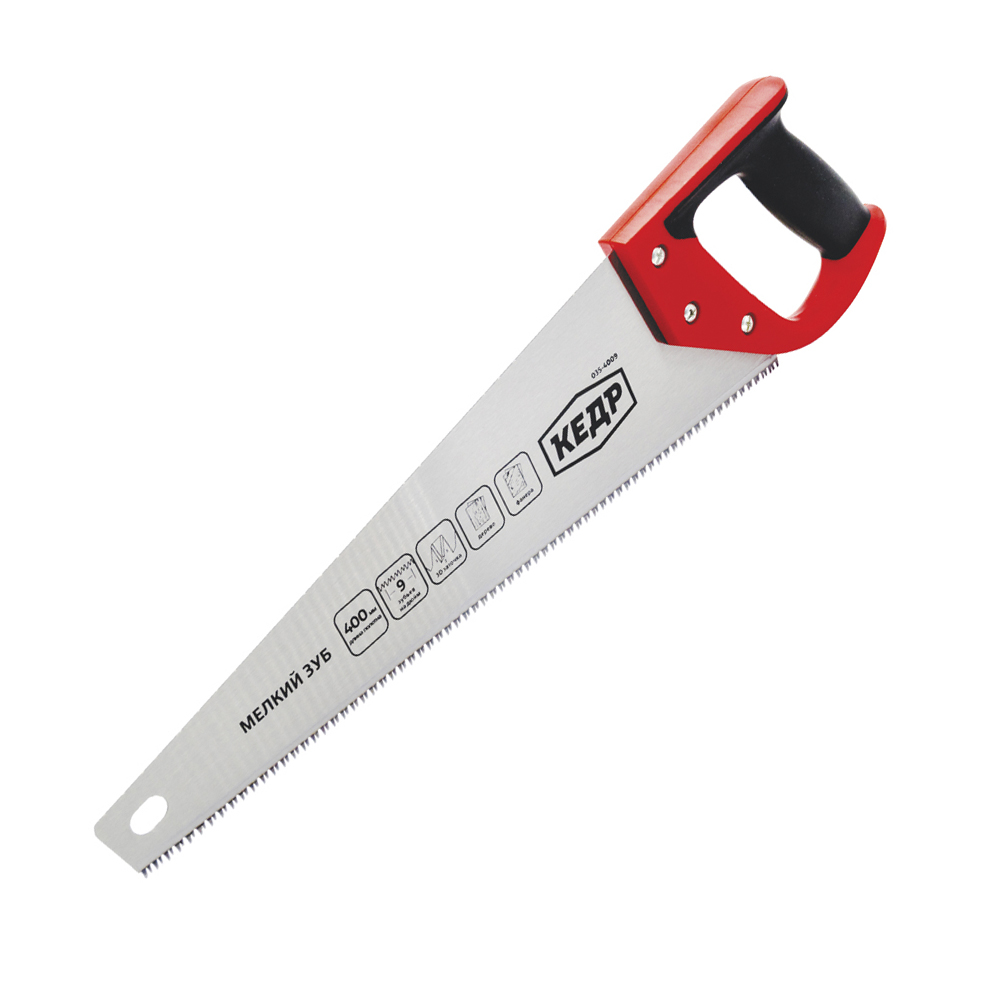 Ножовка по дереву 400 мм 3d-заточка каленая мелкий зуб (1/8/48) "кедр"  035-4009
