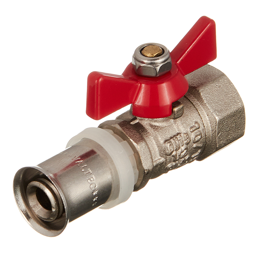 Кран шаровый VALTEC бабочка пресс ВР редуцированный 16 х 1/2"