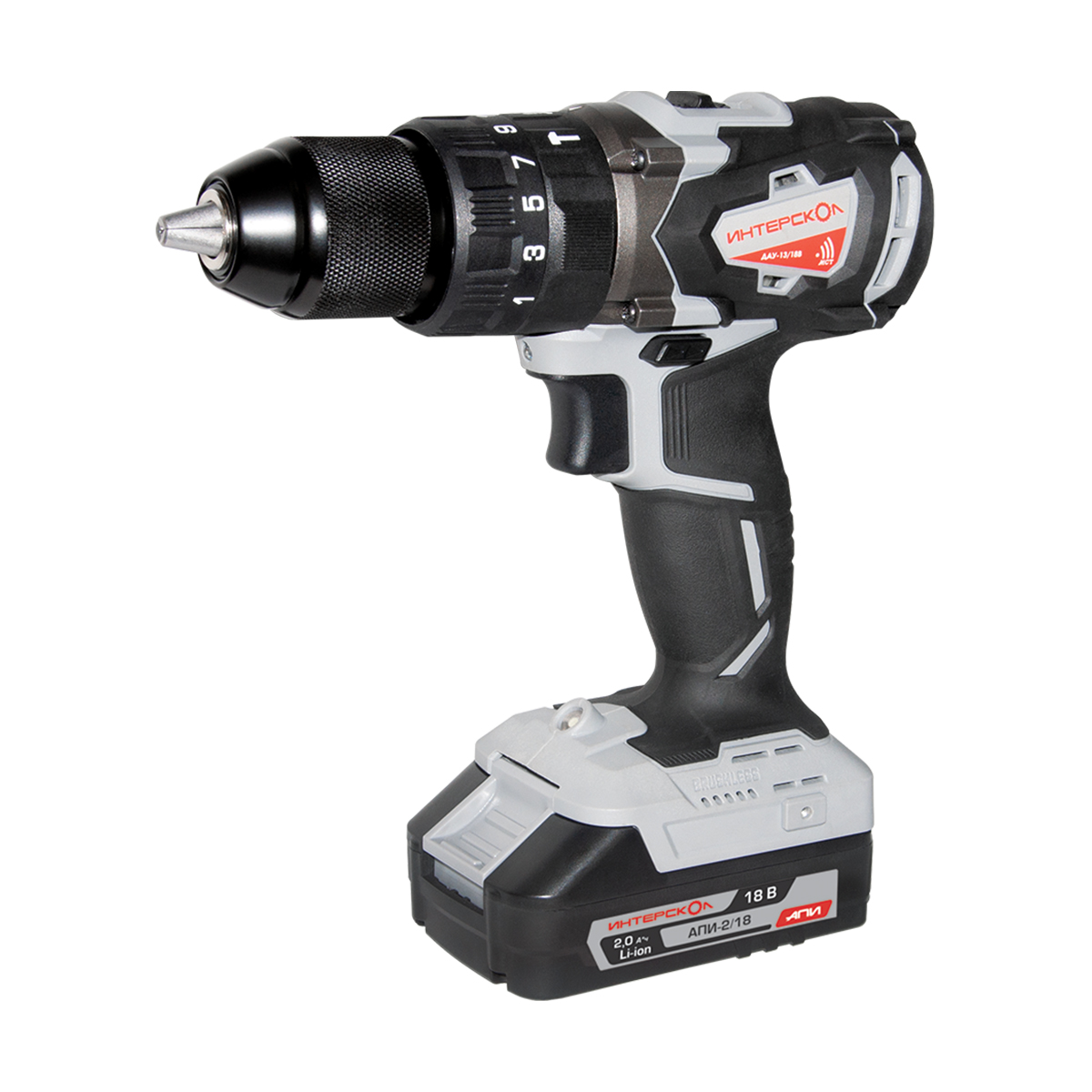 Дрель-шуруповерт ударн. аккум. дау-13/18в (2 аккум., заряд. устр-во) (1/5) "интерскол" 574.2.2.70