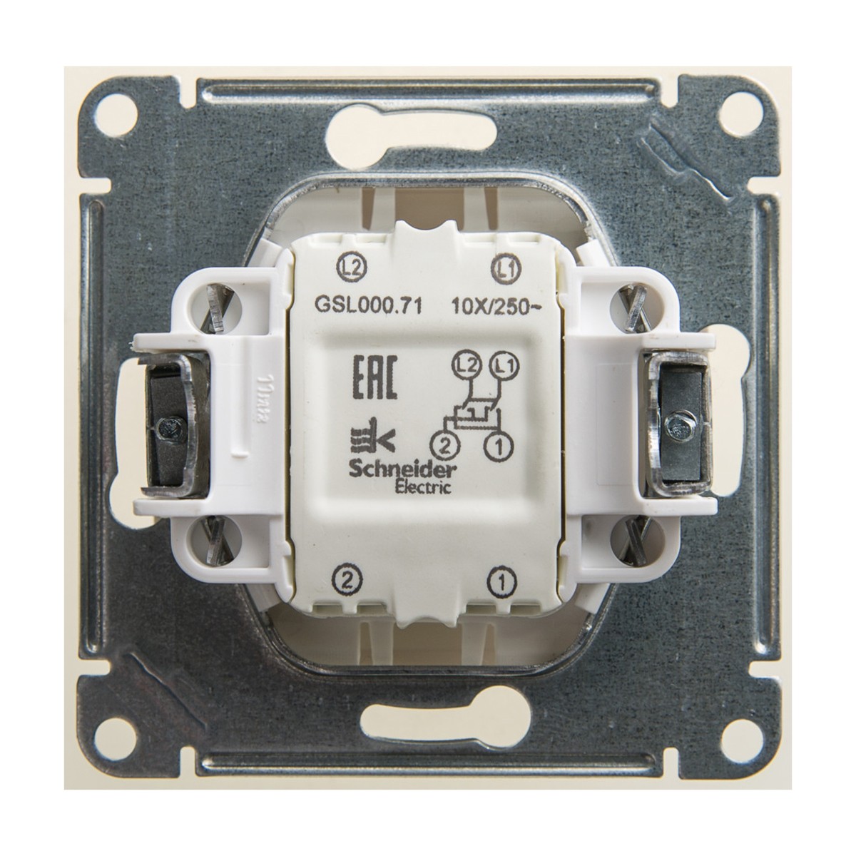 Переключатель перекрестный "glossa" 1 кл. (механизм) 10а, перламутр (1/20/160) "schneider"