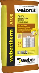 WEBER THERM A100 смесь штукатурно-клеевая для монтажа пенополистерола и мин. ваты (25кг)