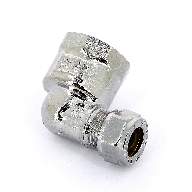 Угол ВР 10 х 1/2" обжим хром TIEMME