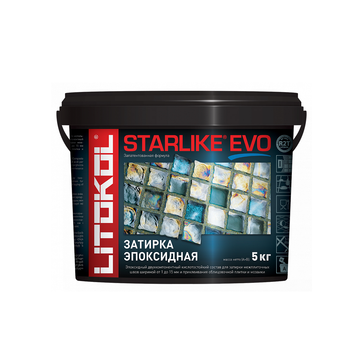 Затирка эпоксидная 2-х комп. "starlike evo" s.102 bianco ghiaccio, ведро 5 кг (1) litokol