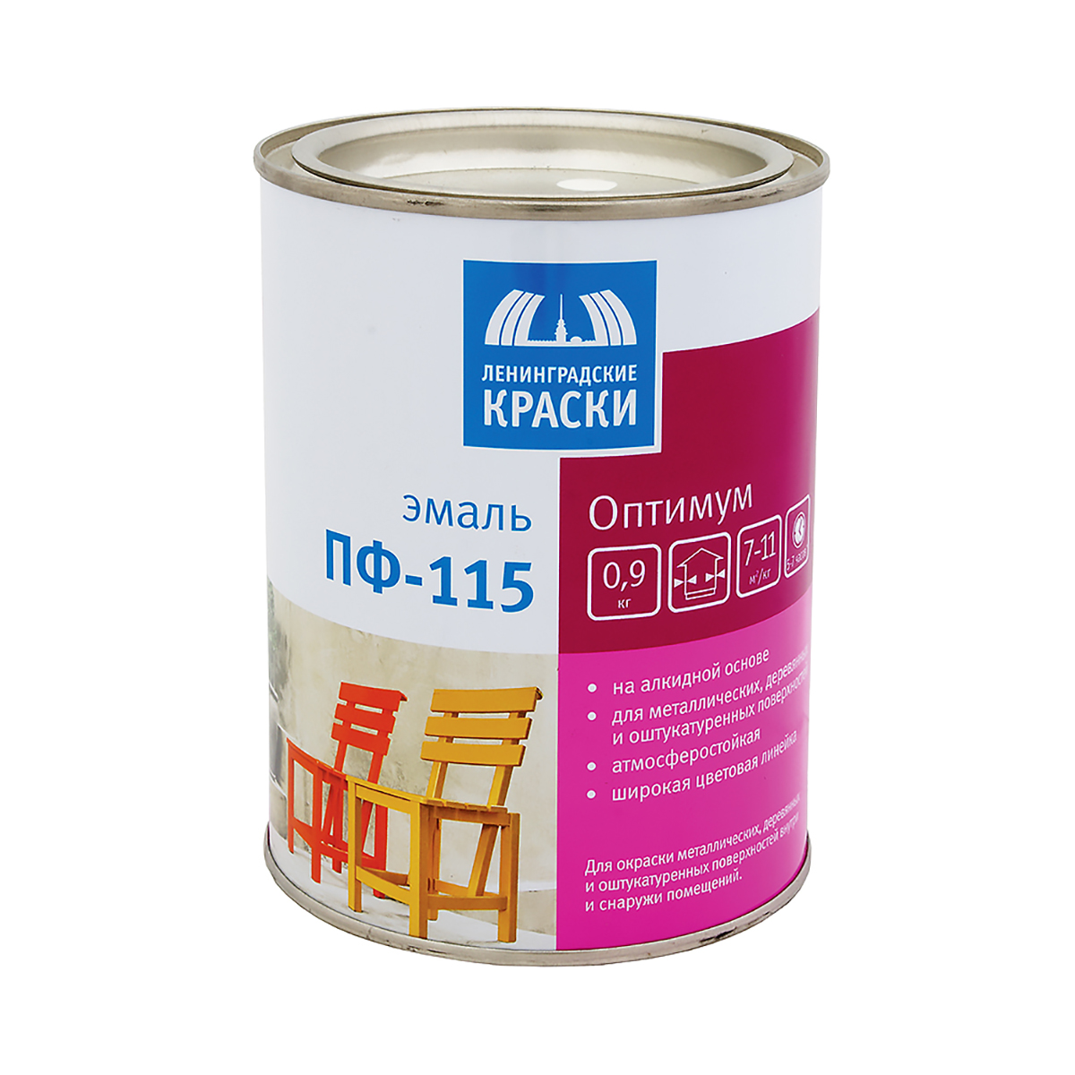 Эмаль "оптимум" пф-115 песочная  0,9 кг (1/14) текс