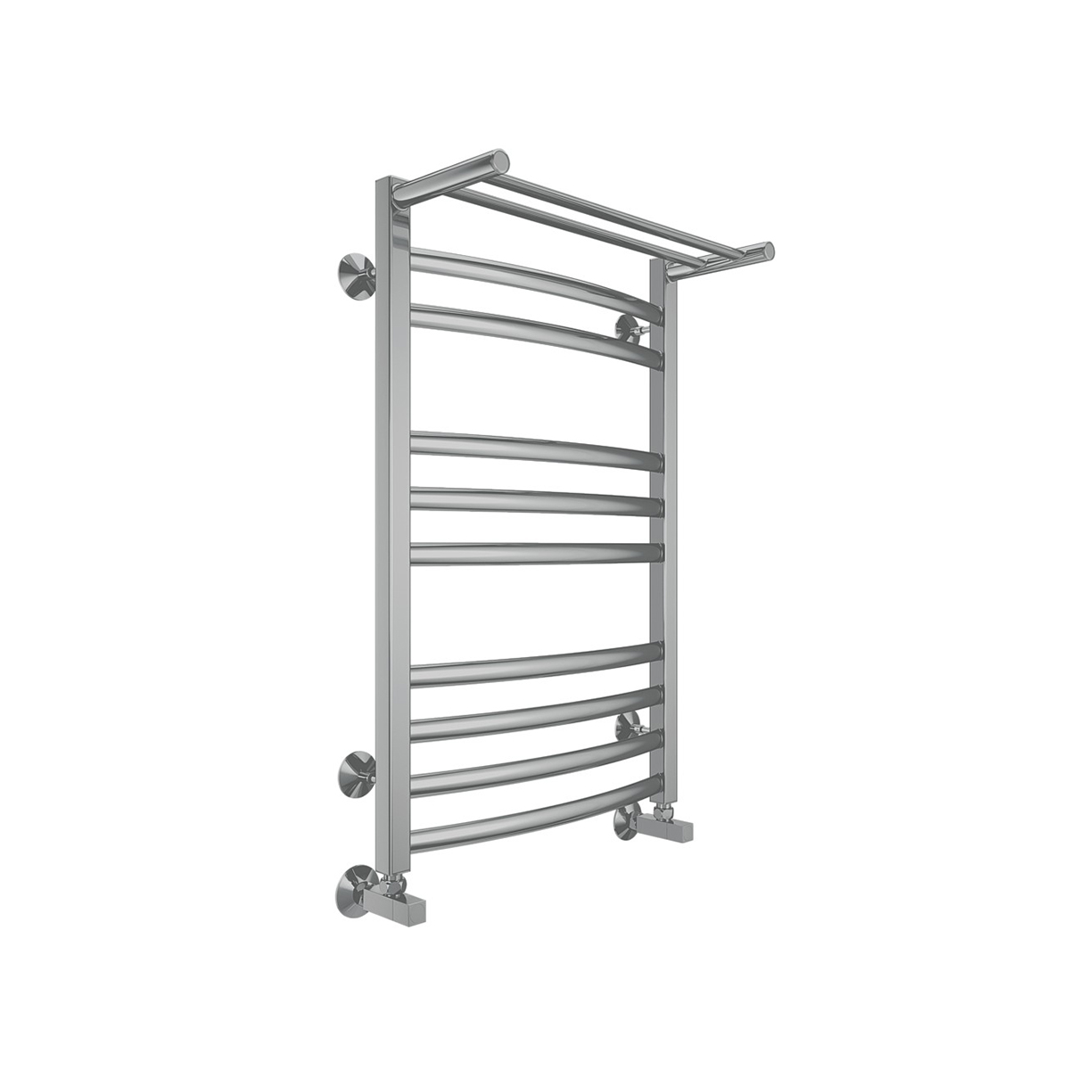 Полотенцесушитель водяной "енисей" п10 500*800 с перекладиной (хром) "terminus"