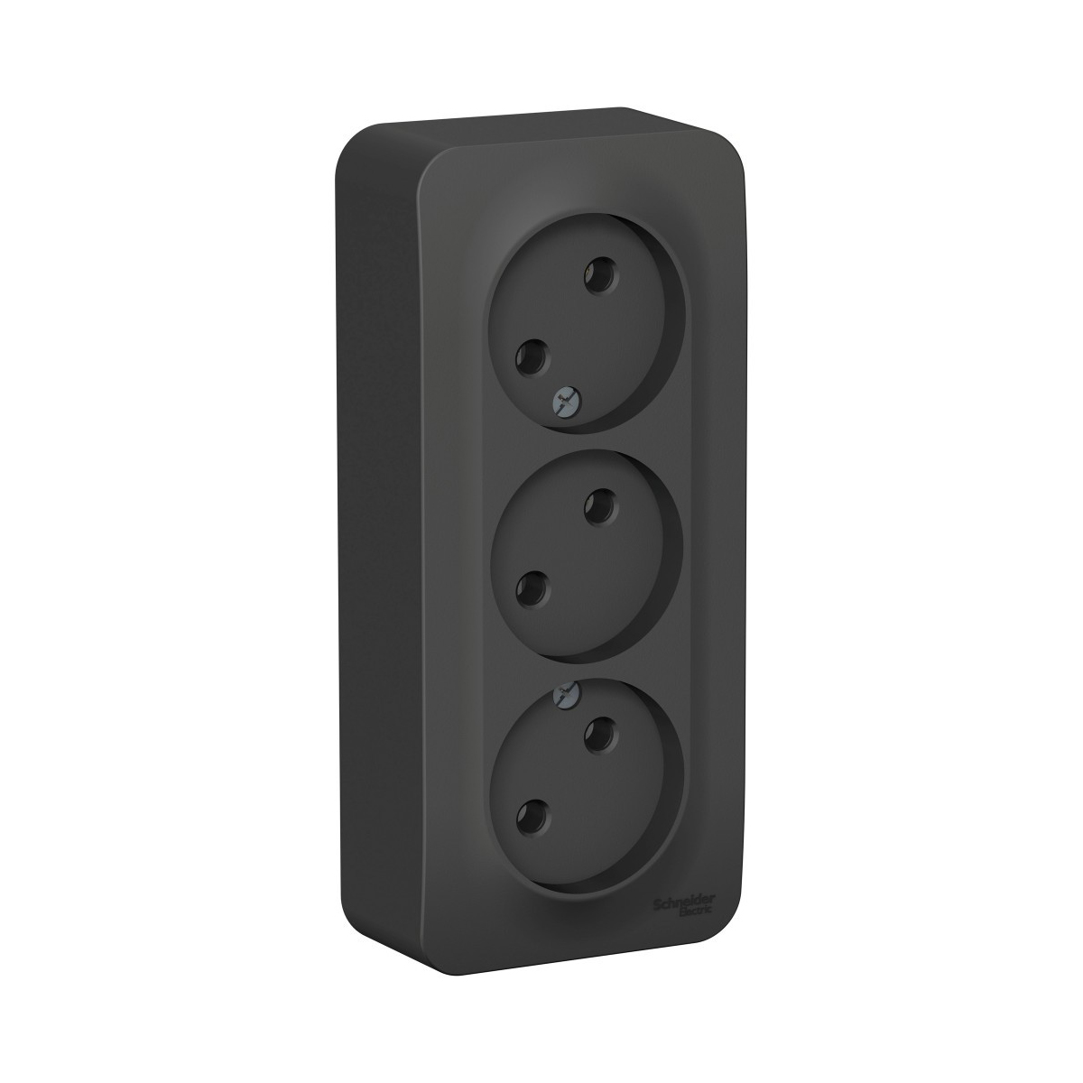 Розетка открыт. уст. "blanca" 3-х местн. 16а, антрацит (1/6/12) "schneider"