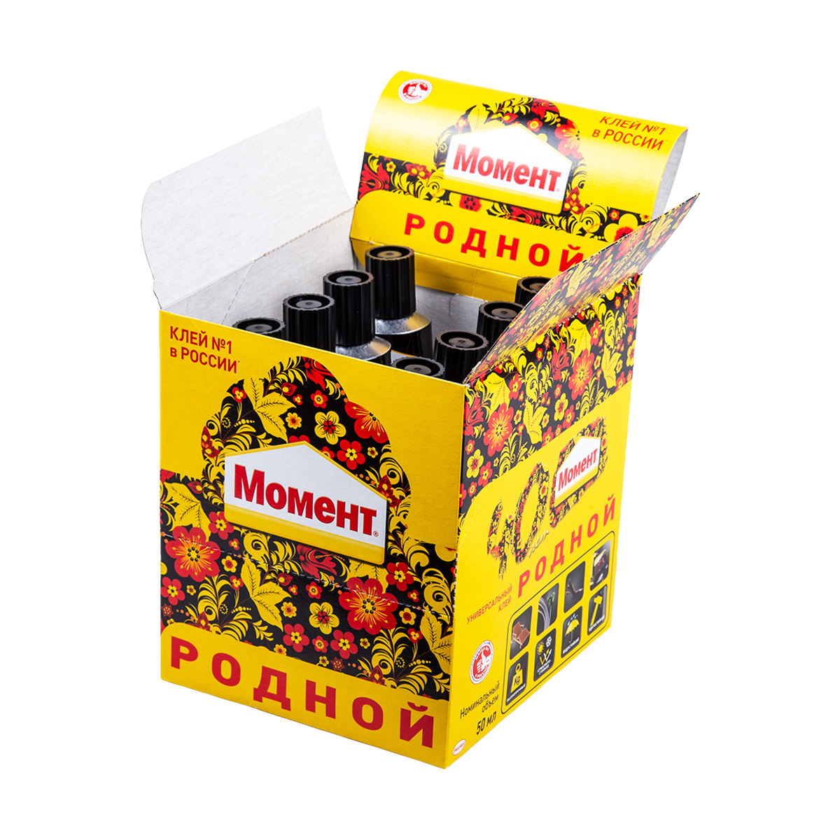Клей момент "родной" 50 мл в шоу-боксе (8/96)  хенкель