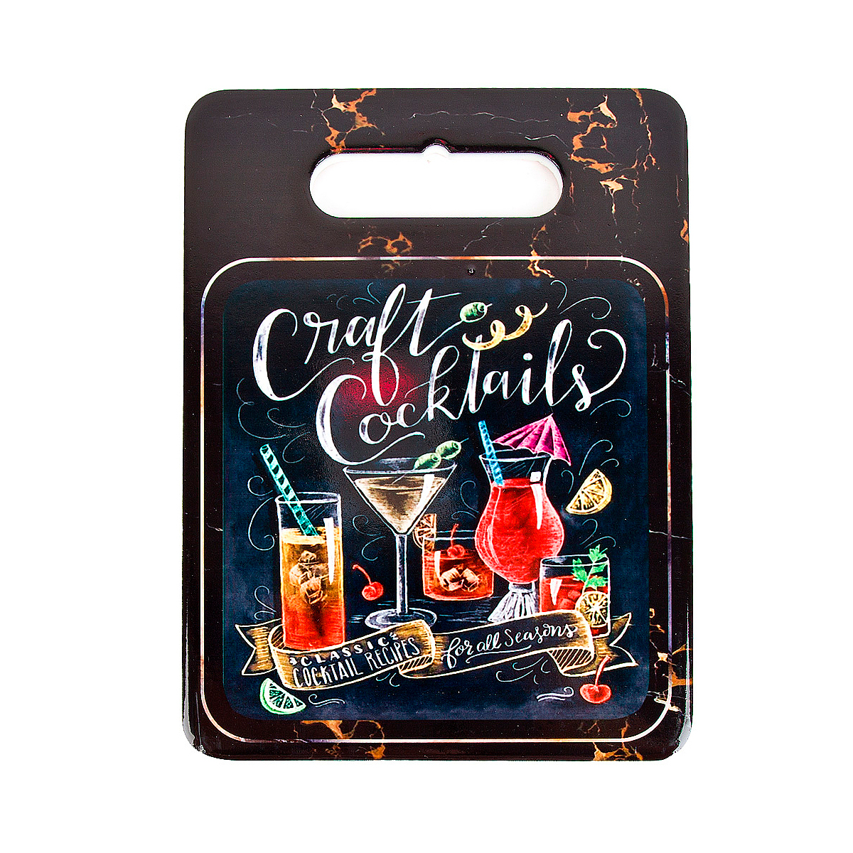 Подставка под горячее керамика/ пробка "cocktails" 15*20 см (1/48) "nouvelle home" 4730193