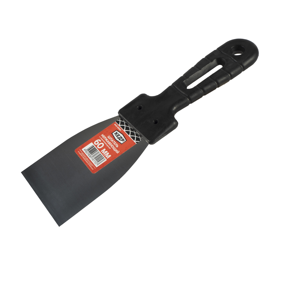 Шпатель нержав.  60 мм пластм. ручка (10/80) "кедр"  040-0060