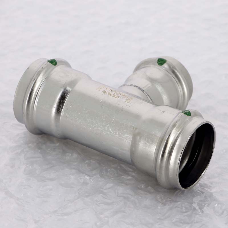 Тройник пресс 35x28x35 нержавеющая сталь Sanpress Inox VIEGA