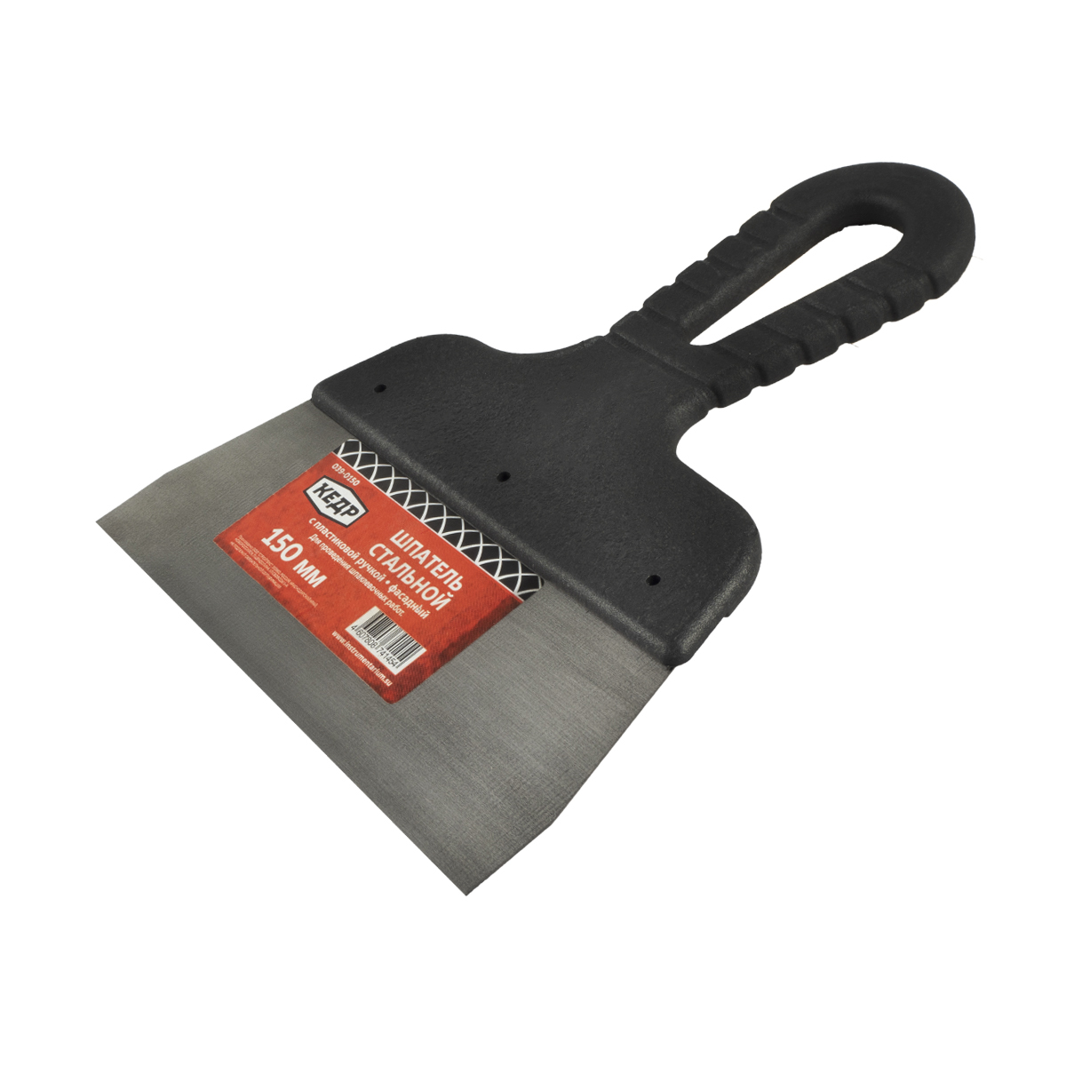 Шпатель фасадный стальной  150 мм пластм. ручка (12/120) "кедр"  039-0150