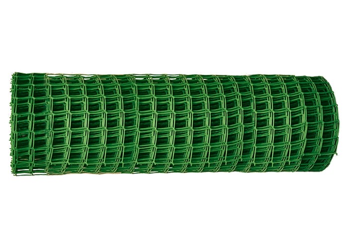 Решетка заборная в рулоне, 1 х 20 м, ячейка 15 х 15 мм, пластиковая, зеленая, (64512)