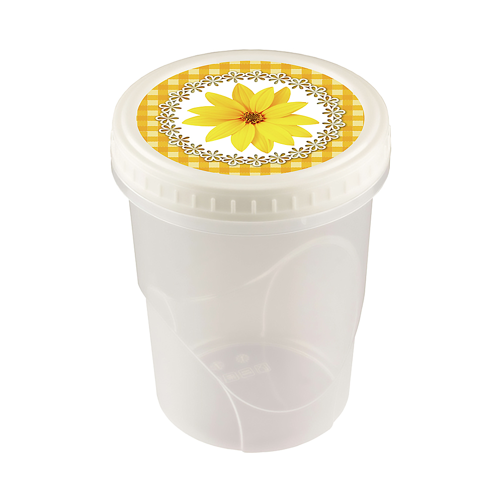 Банка с крышкой "танго" 0,9 л с декором (1/33) "бытпласт"