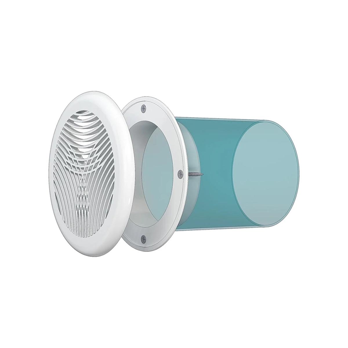 Решетка вентиляц. круглая d 143 мм приточно-вытяжная с фланцем d 100 abc-пластик (1/33) "эра" 10рпкф