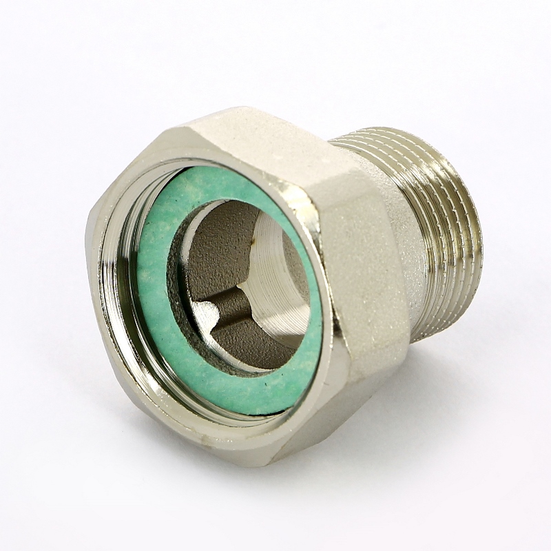 Американка с накидной гайкой плоской прокладкой 1/2" x 3/4" ВН никель UNI-FITT