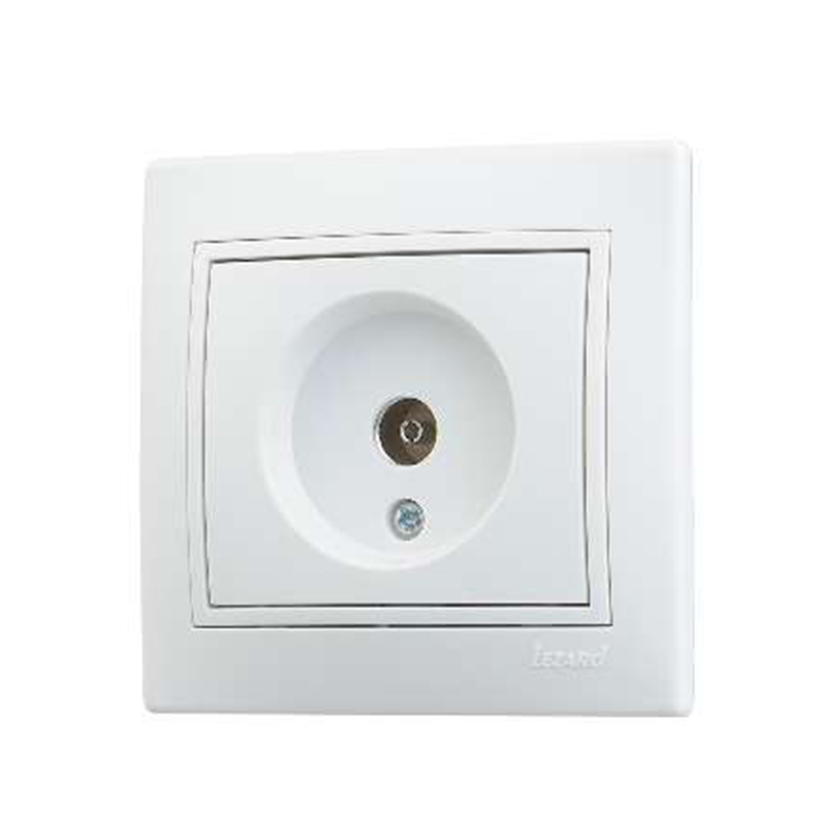 Розетка телевизионная "mira" проходная, белый (1/10/120) "lezard" 701-0202-129