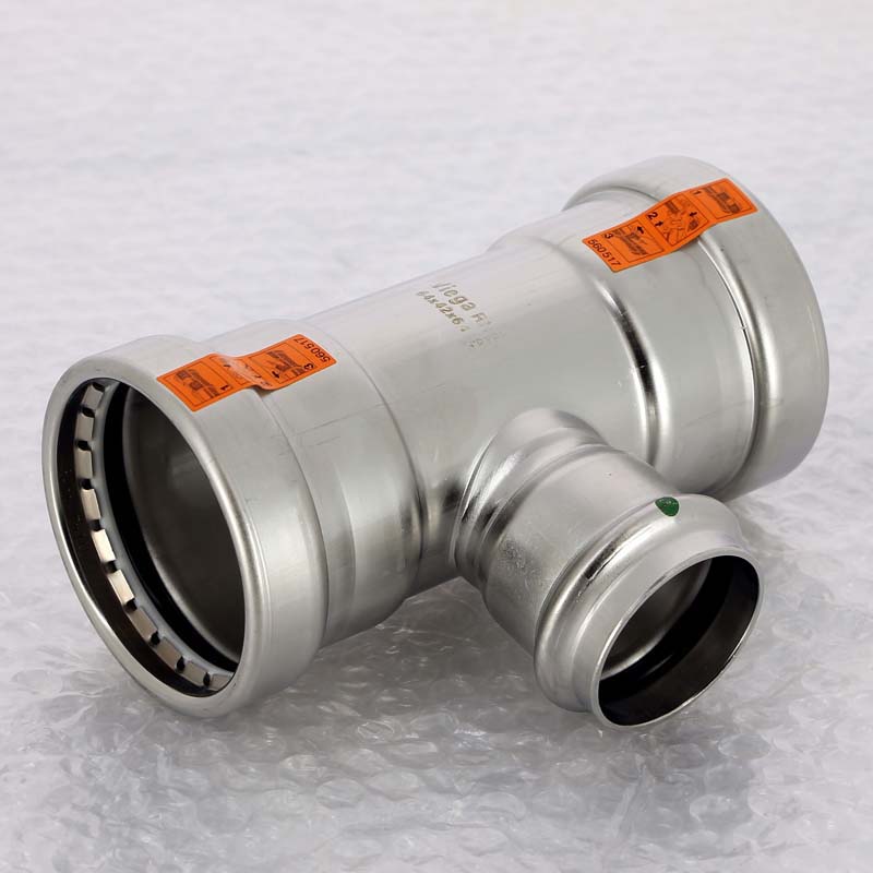 Тройник пресс 64x42x64 нержавеющая сталь Sanpress Inox VIEGA