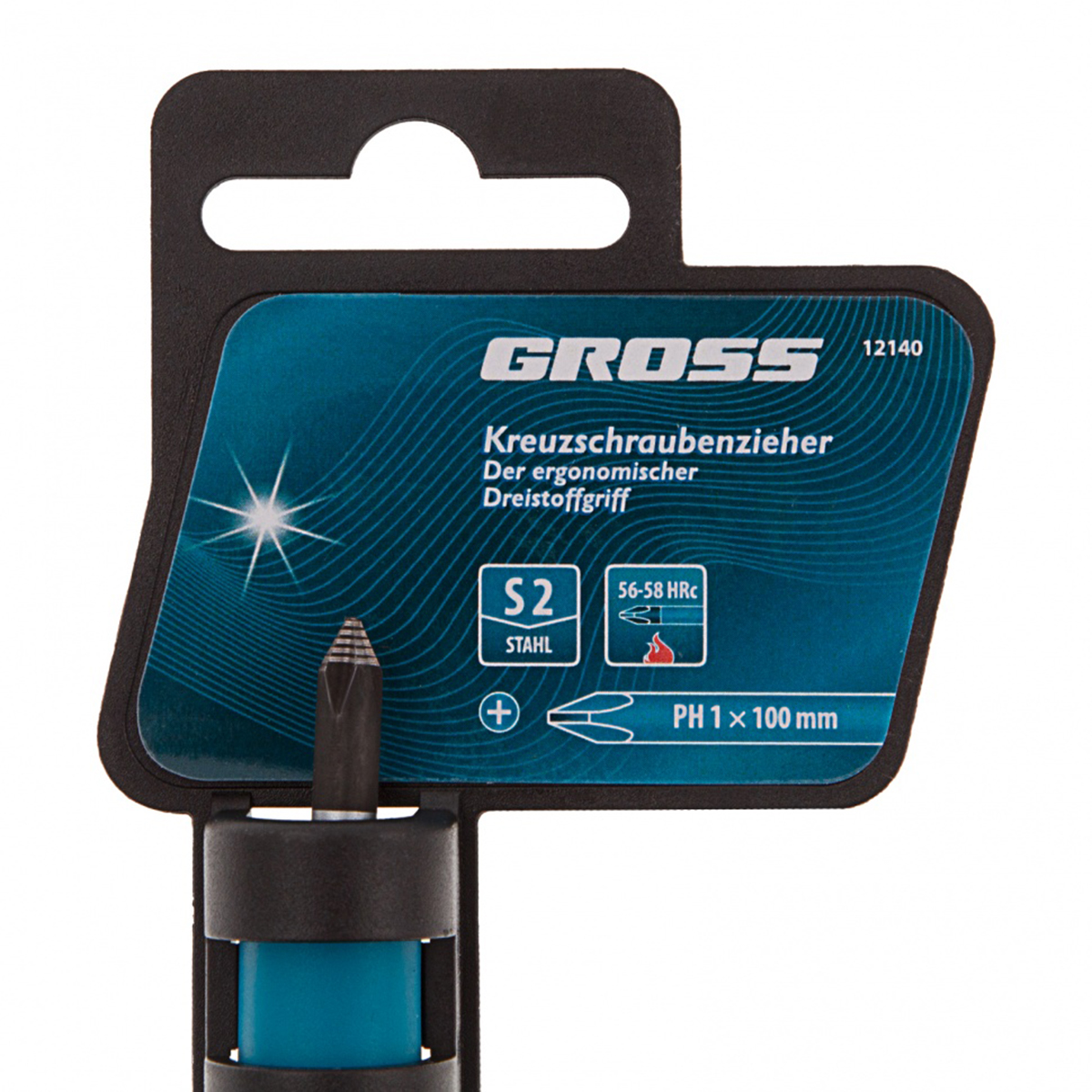 Отвертка ph1 х 100 мм трехкомп. рукоятка (1/120) "gross"