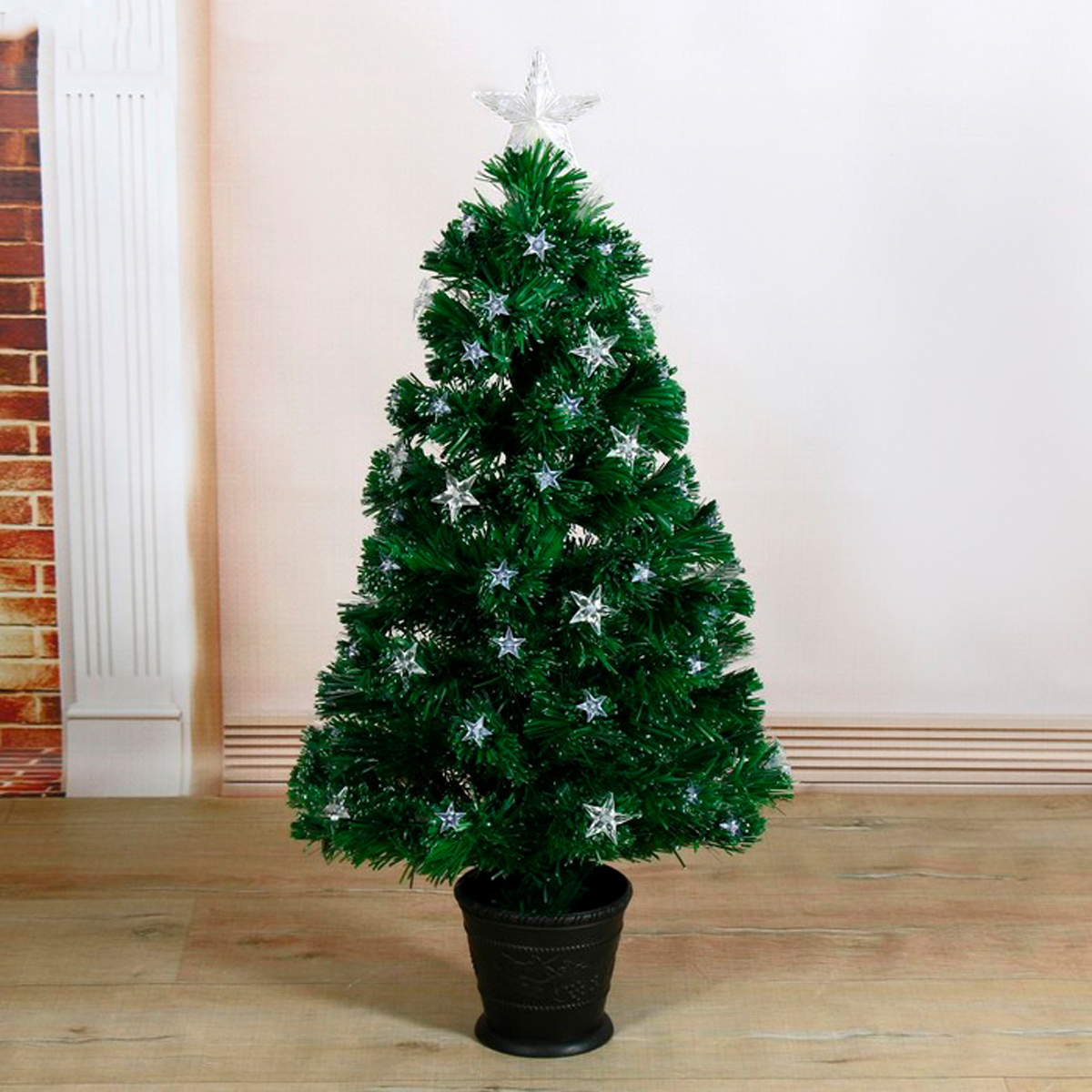 Ель декор. фиброоптич. t908v12-90  90 см, 80 веток (зеленая) "зимнее волшебство" 2338608