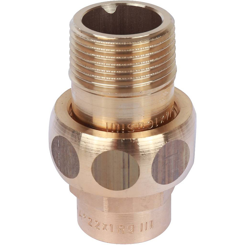 Американка (сгон) 22x1" НР с плоской прокладкой под пайку бронзовая SANHA 14331221