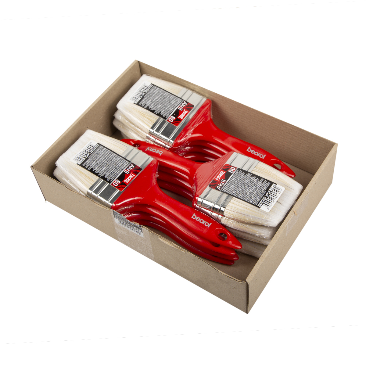 Кисть плоская акриловая 80 х 15 мм (12/60)  "beorol"