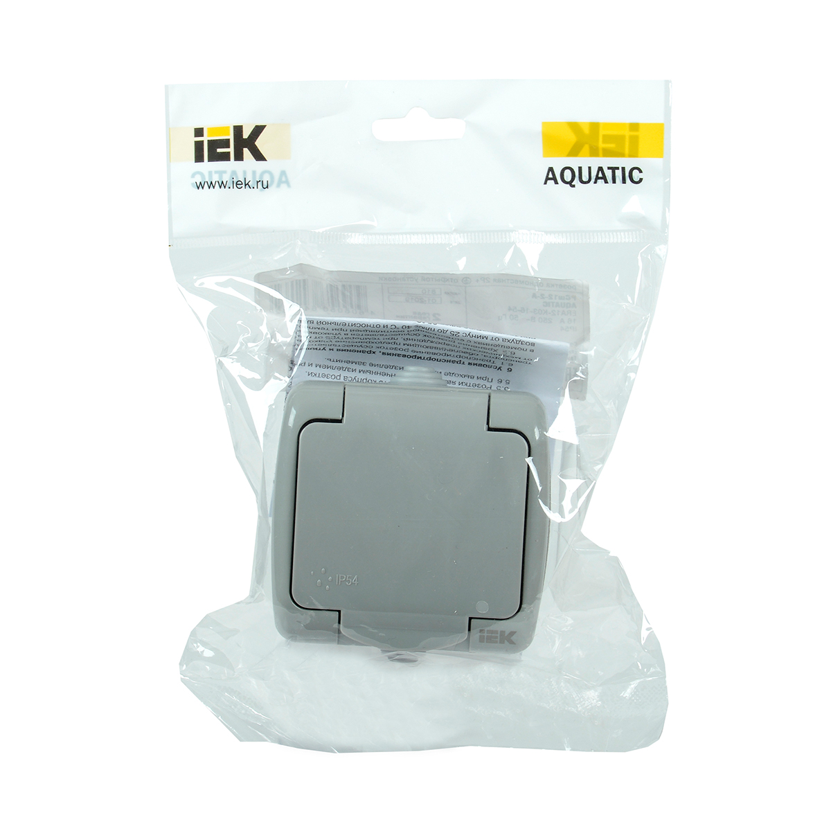 Розетка открыт. уст. "aquatic" 1 местн. с заземл, с крышкой рсш12-2-а, 16а, ip54 (1/10/120) "iek"