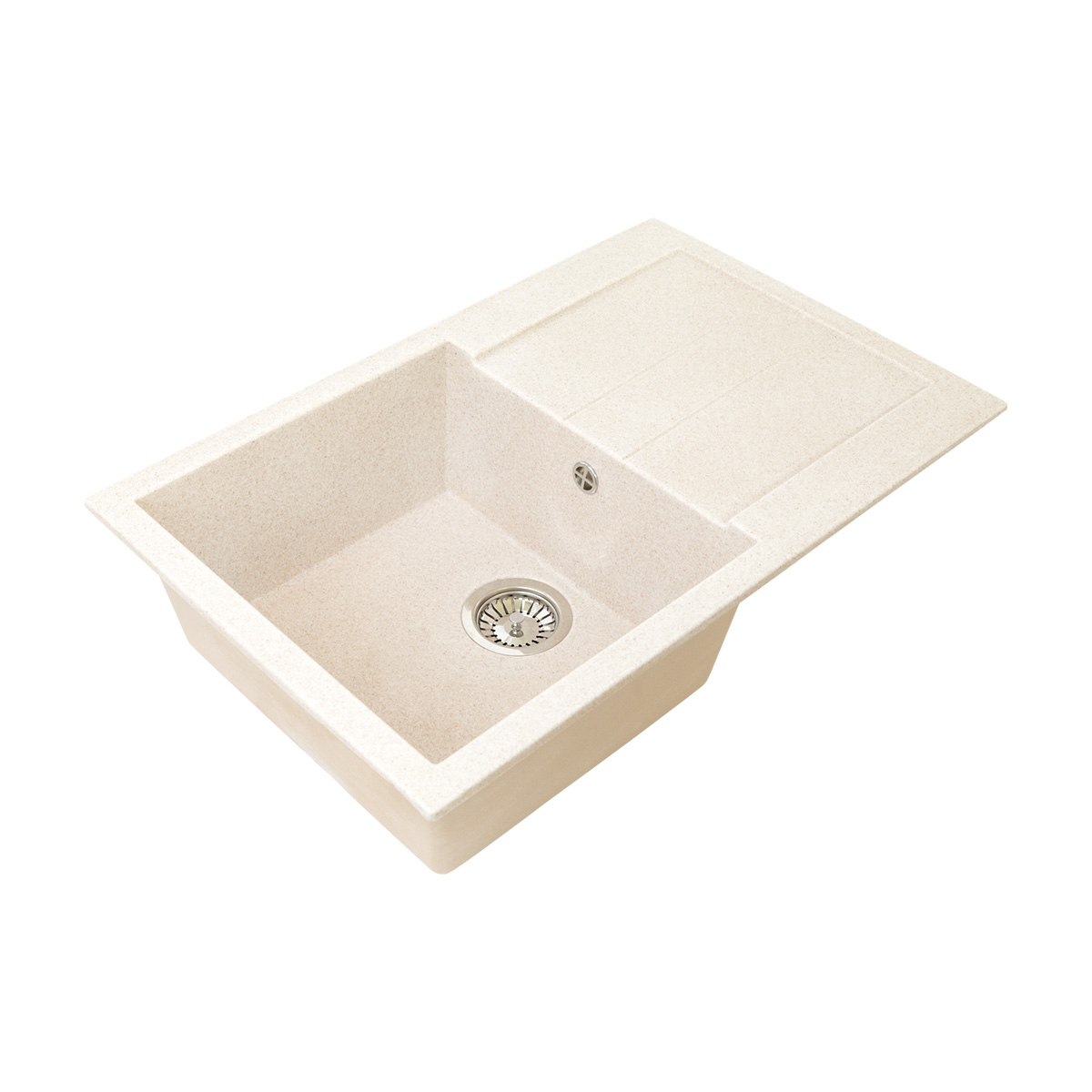 Мойка для кухни врезная искуств. камень gs-25-328 с крылом 775*495 мм бежевая "granstones"