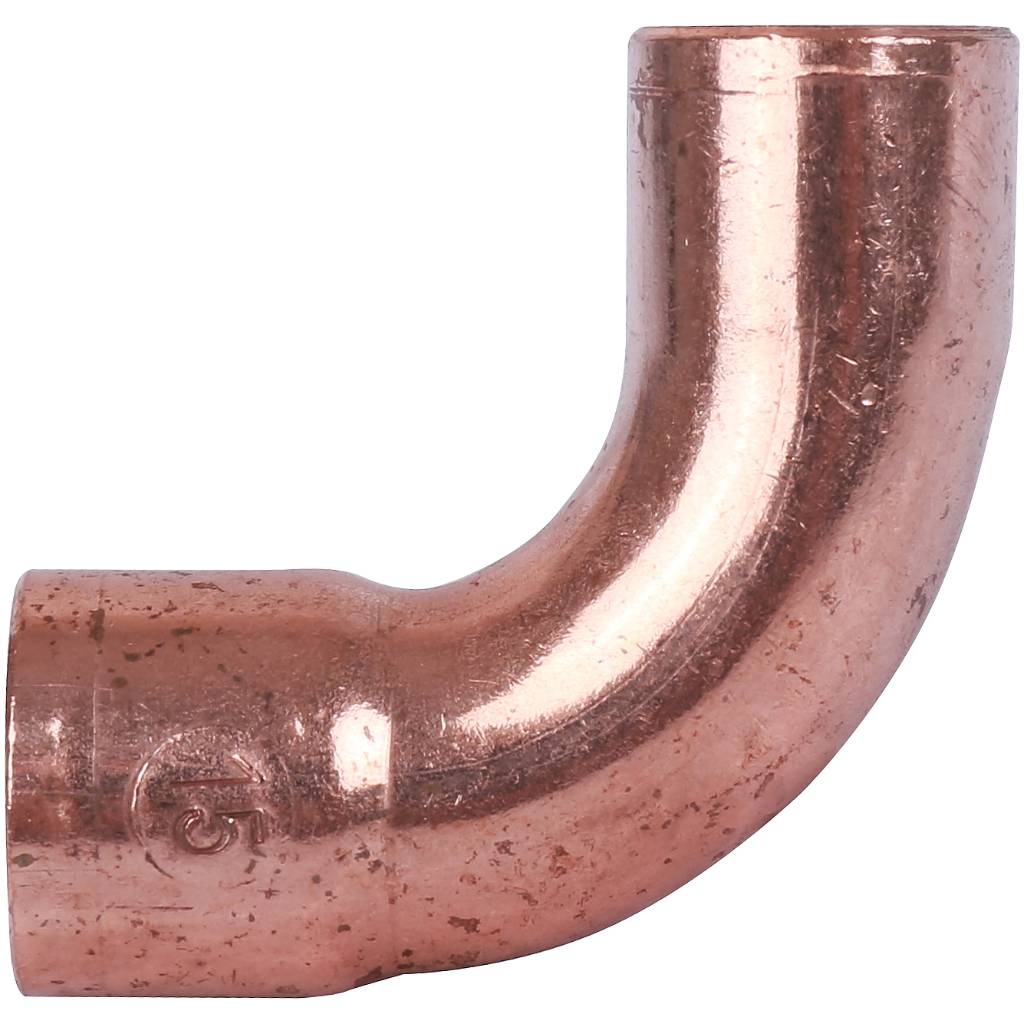 Отвод однораструбный 15 мм / 90° под пайку медный SANHA 15001A15