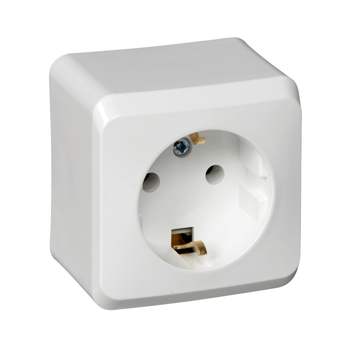 Розетка открыт. уст. "этюд" 1 местн. с заземл. 16а, бeлый (1/17/136) "schneider"