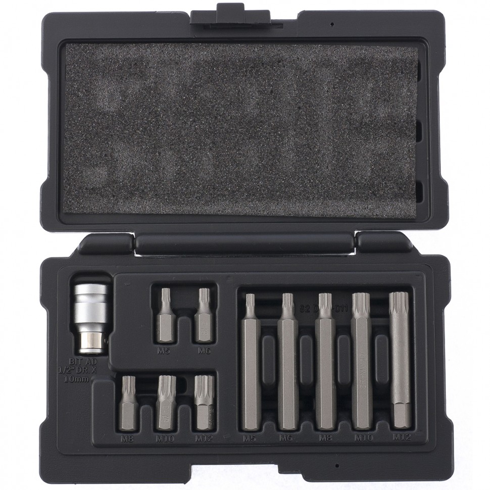 Набор бит SPLine, хвостовик-шестигранник 11/2, CrV, 10 мм, 11 предметов Stels (11312)