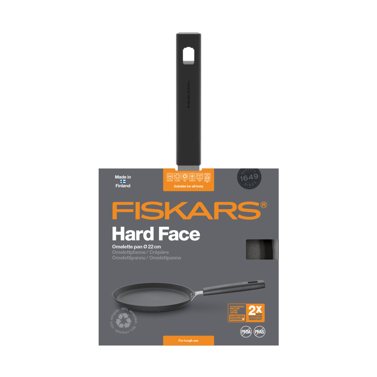 Сковорода для блинов "hard face" 22 см (1/6) "fiskars" 1052229