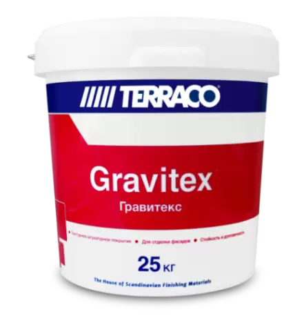 TERRACO GRAVITEX XL штукатурка декоративная акриловая, зерно 2 мм, короед (25кг)