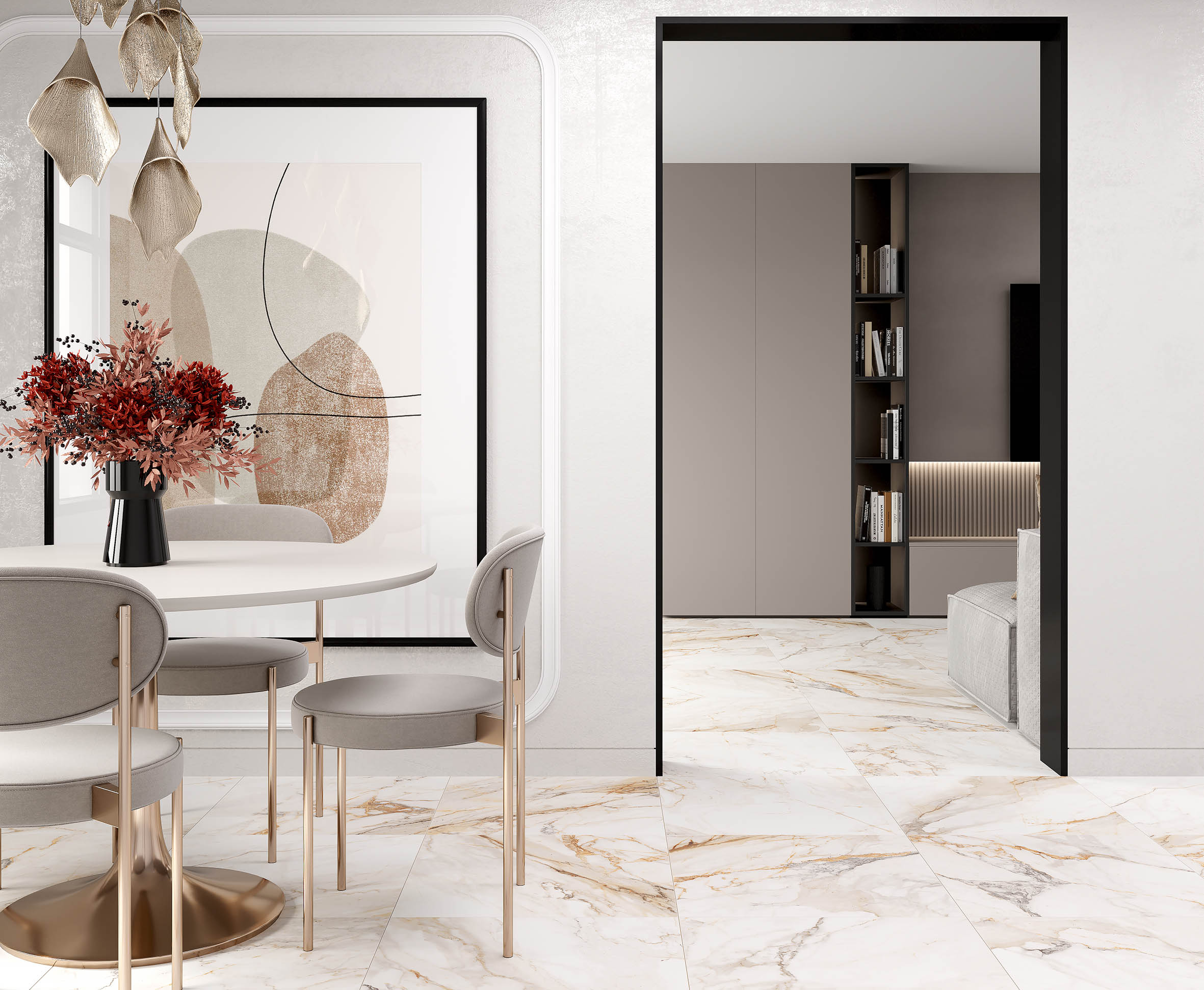 Calacatta borgini керамогранит структурный 60x60