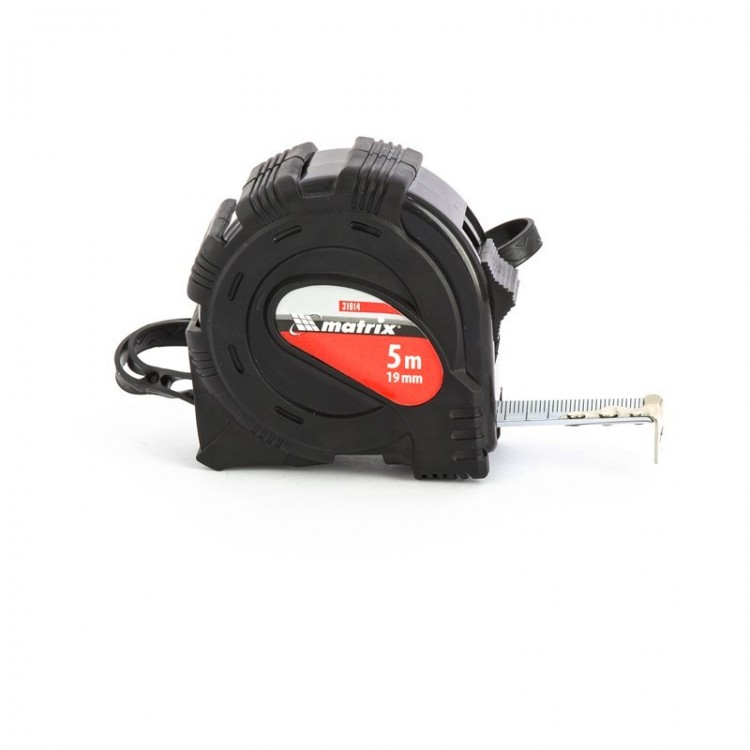 Рулетка Black, 5 м х 19 мм, обрезиненный корпус Matrix (31014)