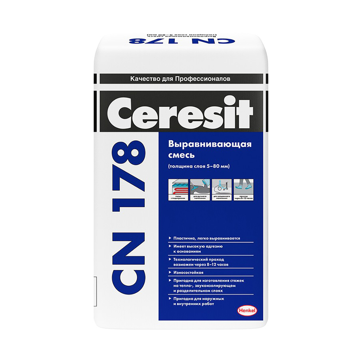 Смесь для пола легковыравнивающаяся  cn 178  25 кг (1/48) "ceresit"
