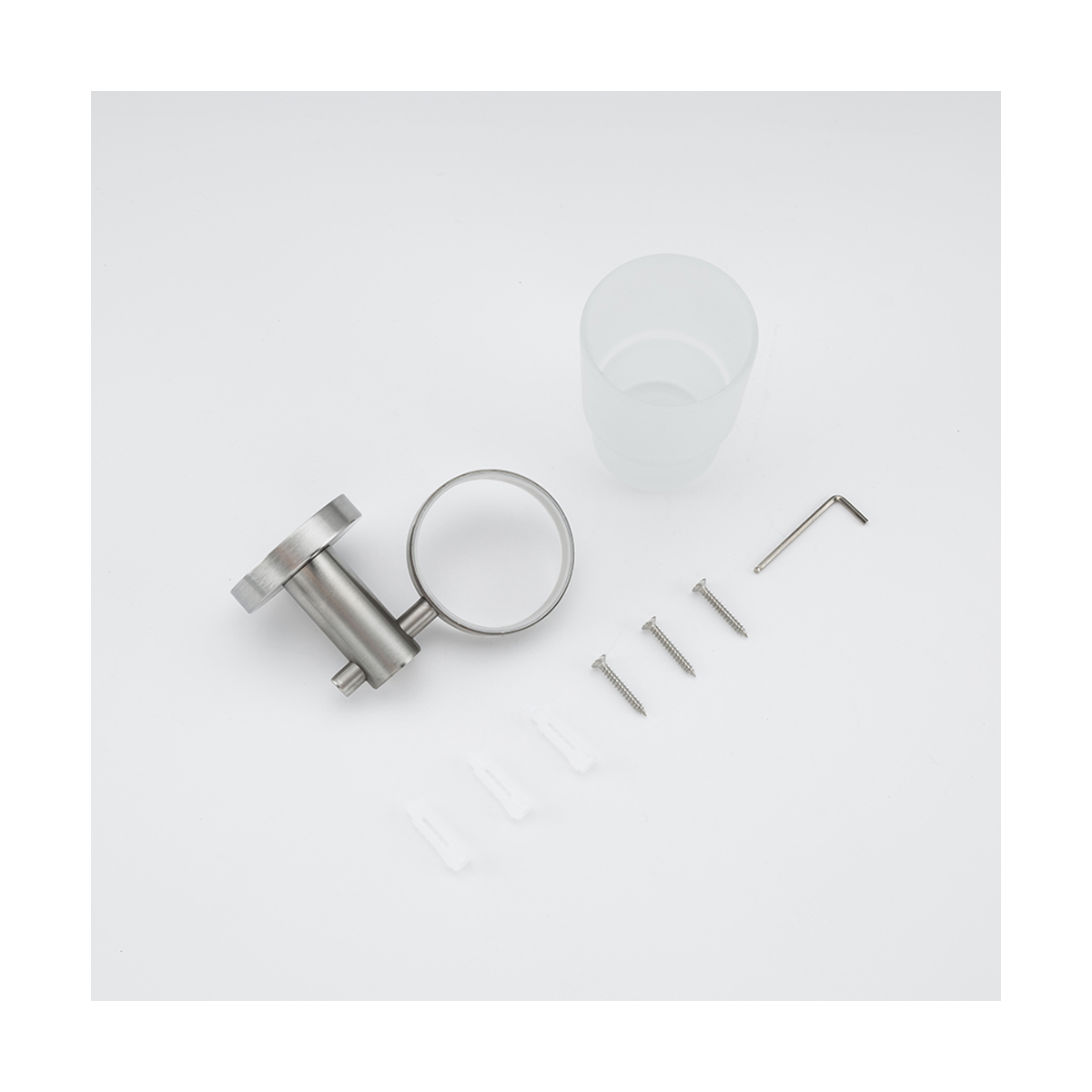 Стакан для ванной комнаты с держателем f30106 (нерж.сталь), сатин (1/20/40) "frap"