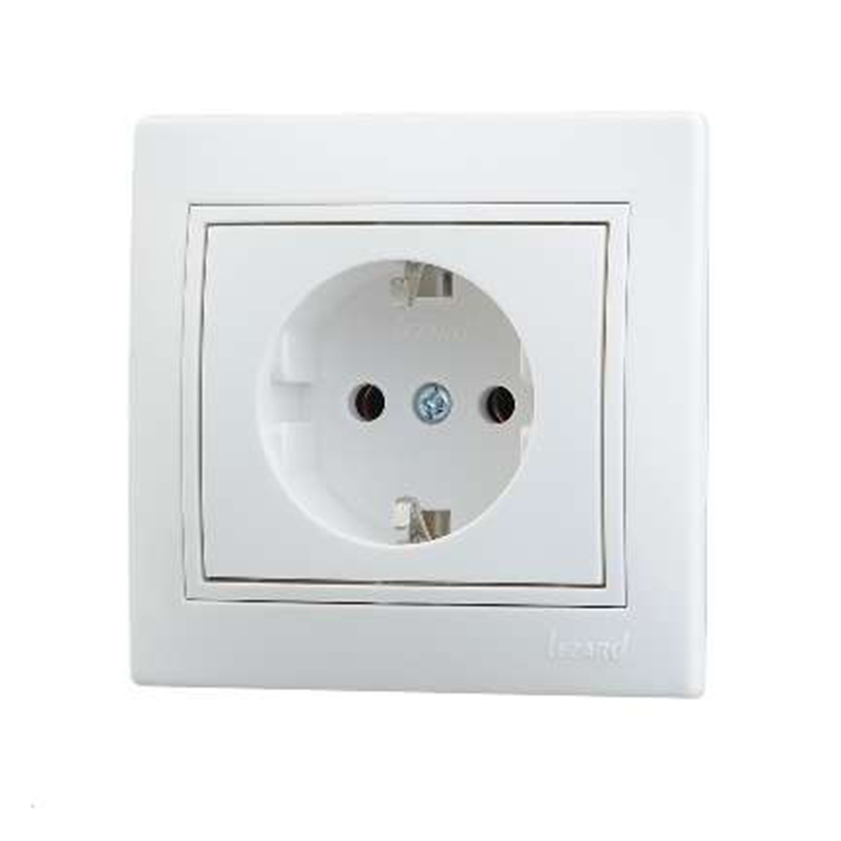 Розетка "mira" 1 местн. с заземл., белый (1/10/120) "lezard" 701-0202-122b