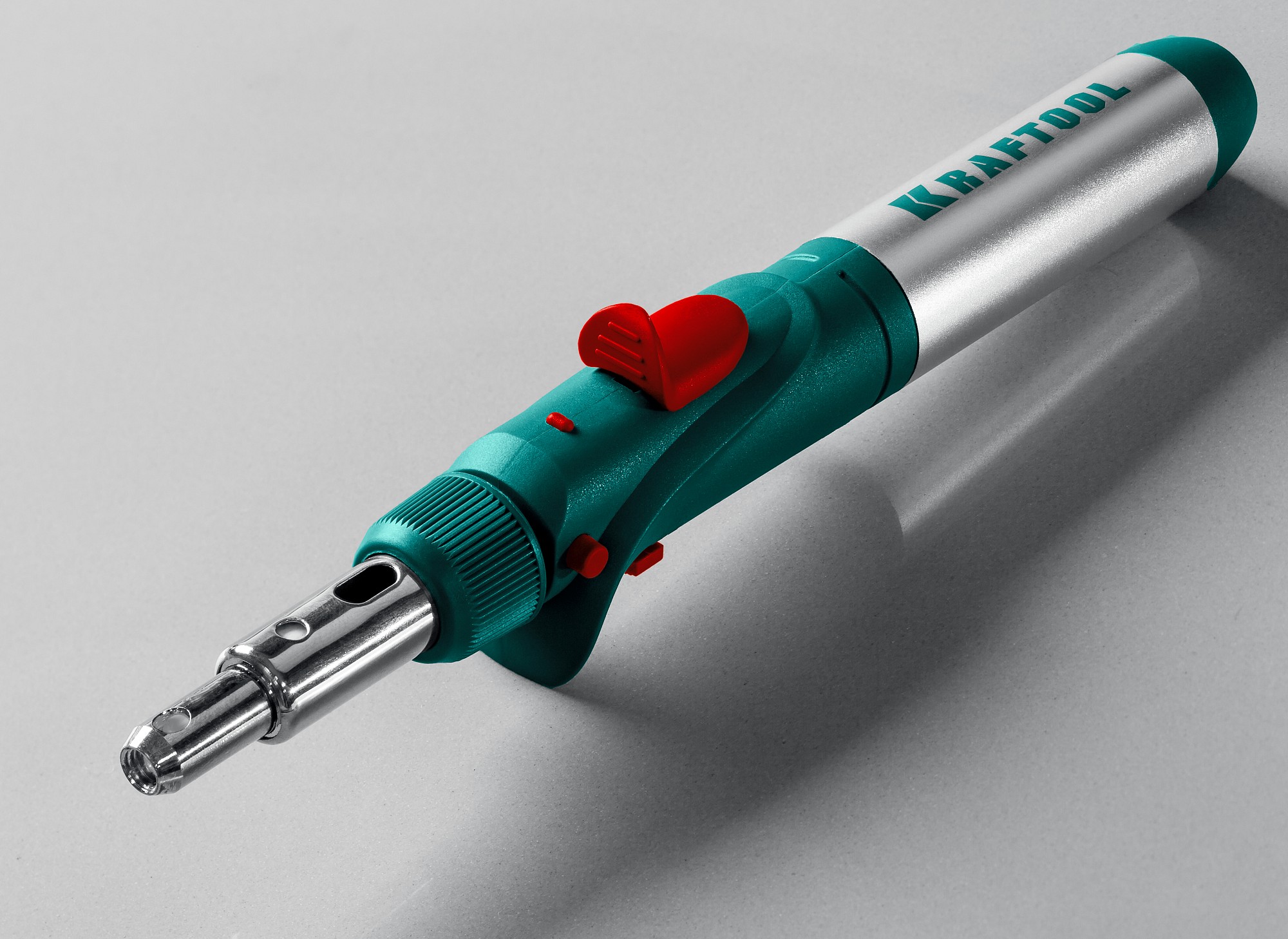 KRAFTOOL SolderGas, 120 K, 30 - 120 Вт, 1300°С, горелка, фен, пьезоподжиг, набор 10 в 1, газовый паяльник (55503-H10)