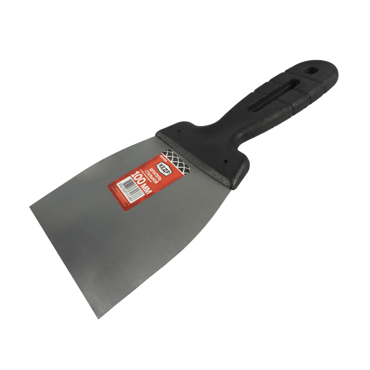 Шпатель стальной  100 мм пластм. ручка (5/15/150) "кедр"  039-0100