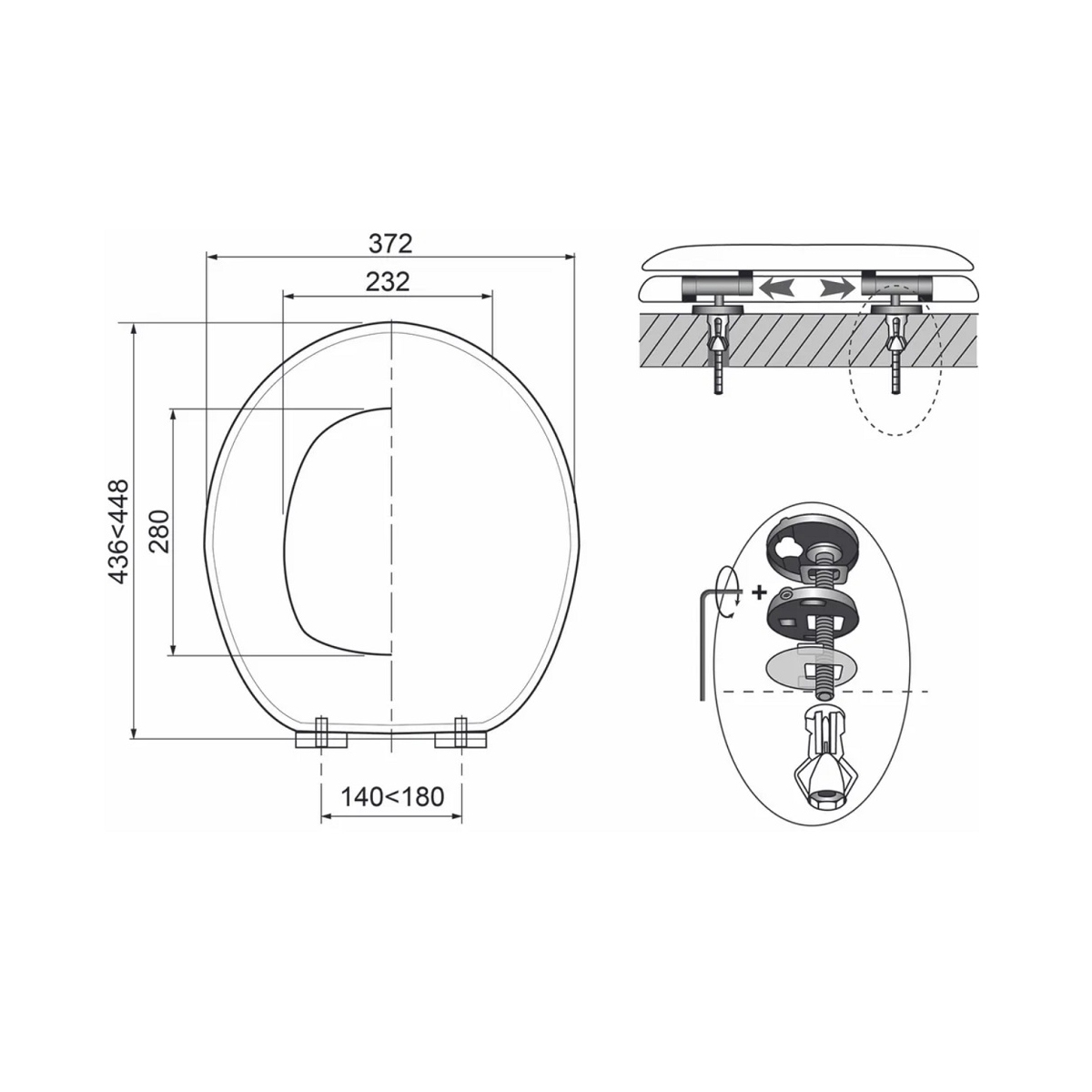 Сиденье для унитаза "black bamboo" дерев., крепление нержав., микролифт (1/4) "wirquin"